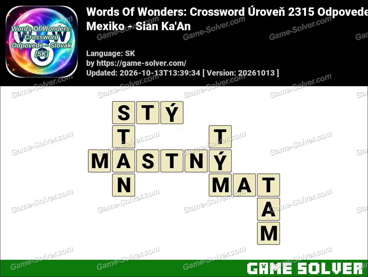 Words Of Wonders: Crossword Úroveň 2315 Odpovede – Mexiko – Sian Ka’An